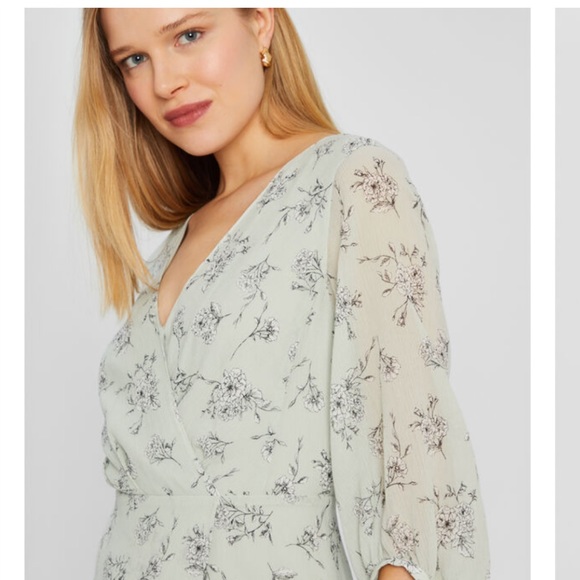 CLUB MONACO Pitched Sleeve Floral Mini Dress Size 12 - Picture 2 of 14